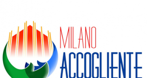 Logo del portale Milano accogliente: il duomo di Milano avvolto da un abbraccio