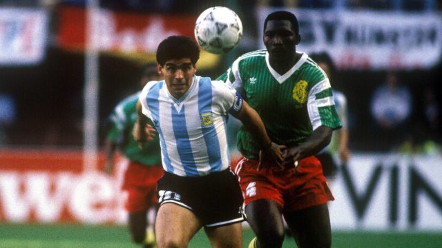 Mondiali 1990 - Argentina vs Camerun - Diego Maradona e Benjamin Massing - talenti
